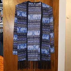 Elephant print cardigan